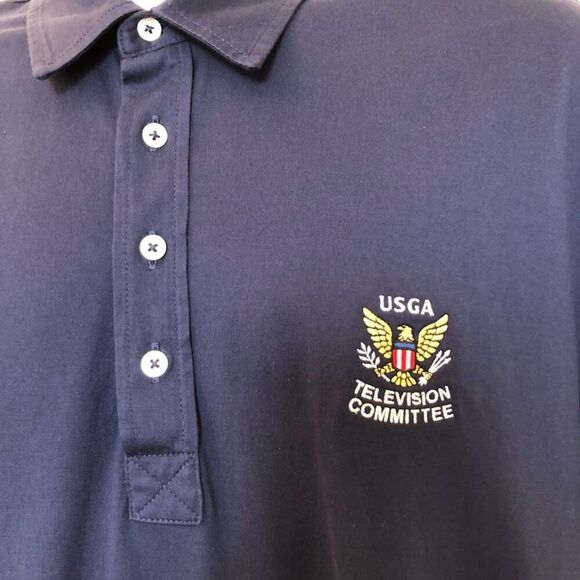USGA Television Committee Ralph Lauren Polo Golf Men's Navy Blue Shirt Large - Picture 3 of 6